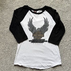 Harley-Davidson Black and White Long Sleeve Tee